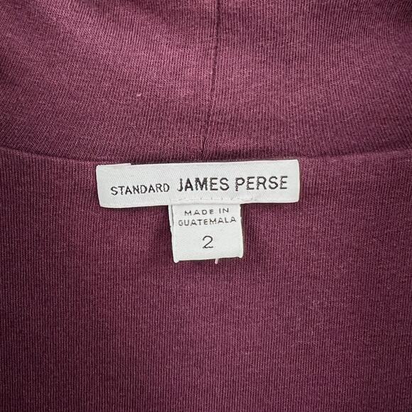 JAMES PERSE Cowl Neck Midi Dress Womens Medium Purple Plum Sleeveless Ruched - Picture 8 of 14